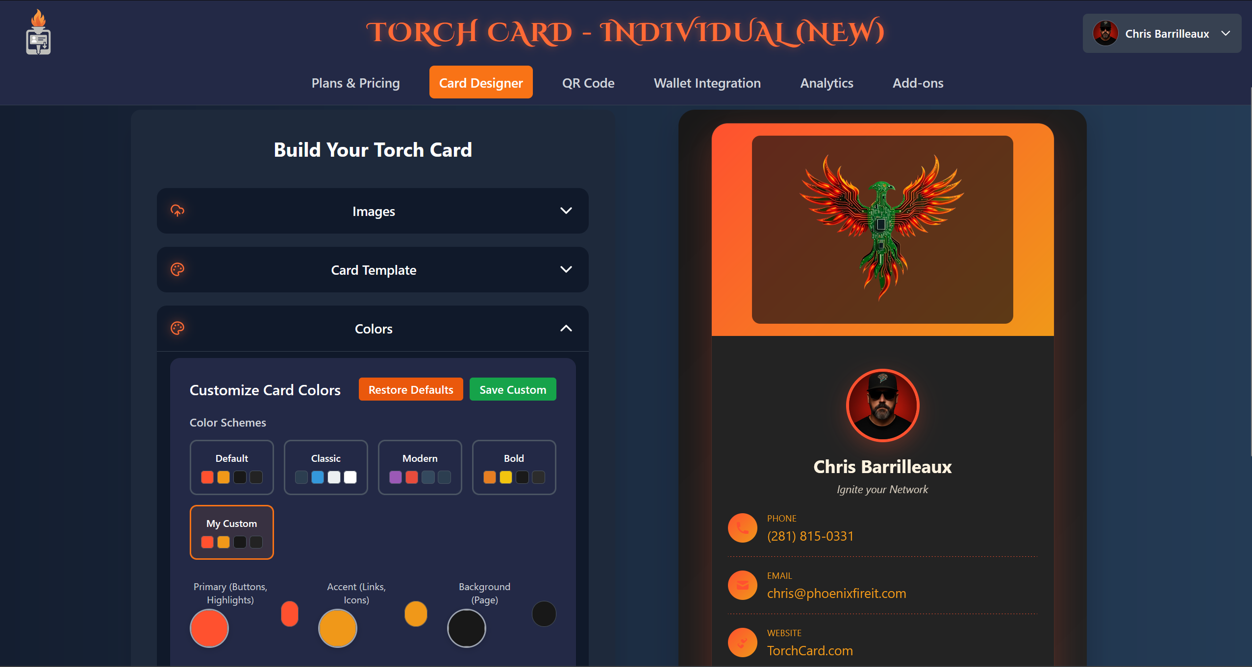 Customize Torch Card
