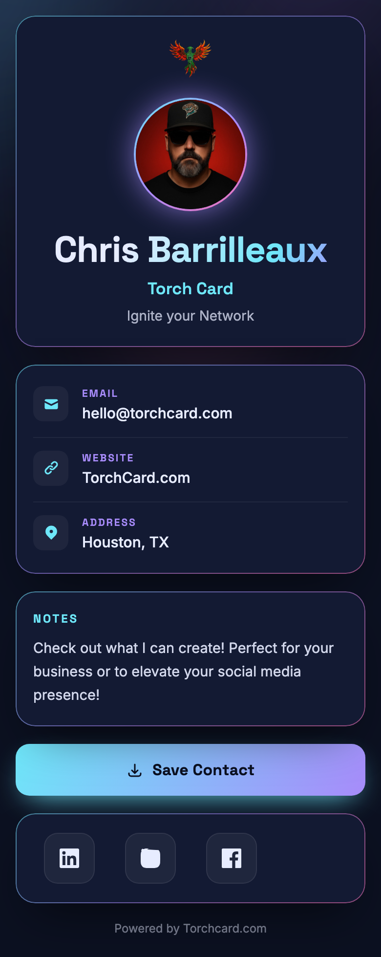 The Aurora Torch Card template
