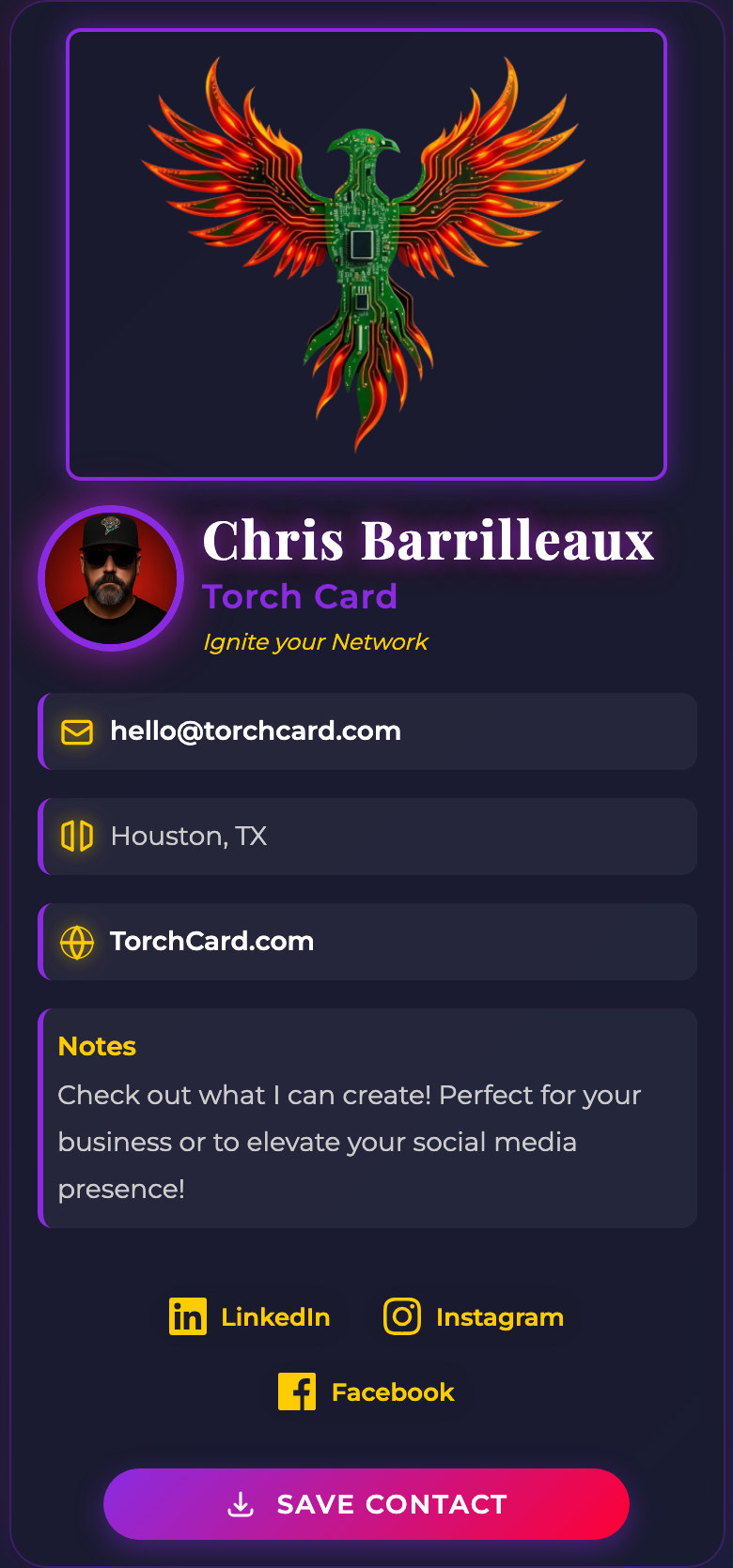 The Blaze Torch Card template