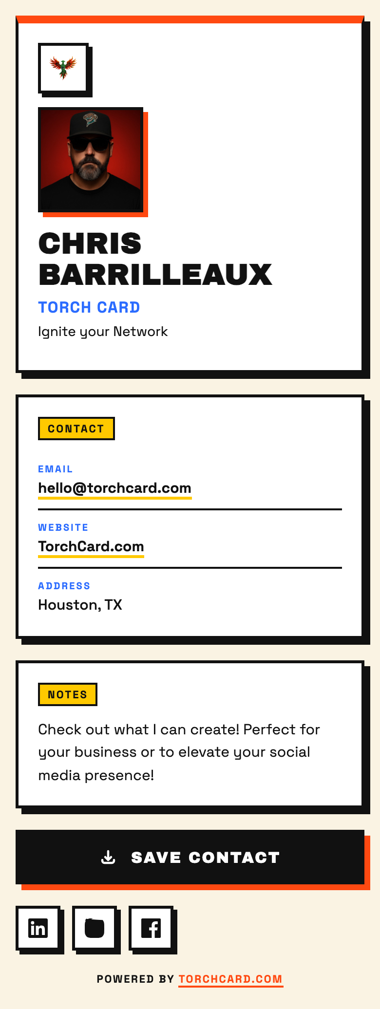 The Flint Torch Card template